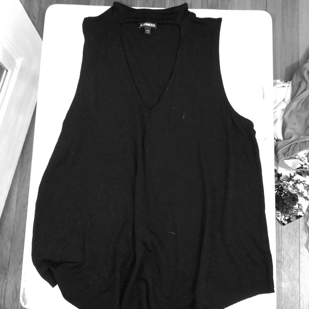 Black high neck tank top